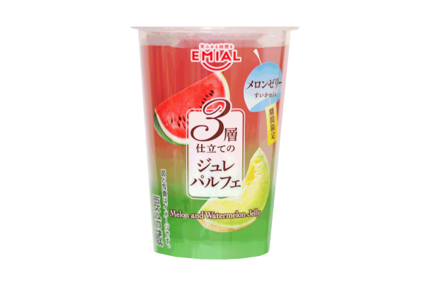 3層仕立てのジュレパルフェ メロンゼリー すいかmix 商品紹介 Emial 安曇野食品工房