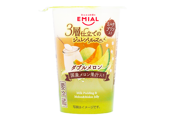 3層仕立てのジュレパルフェ ダブルメロン