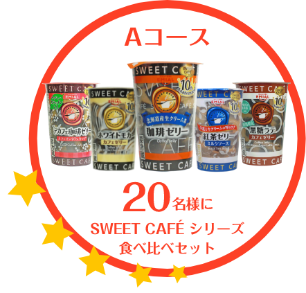 Aコース：20名様にSWEET CAFEシリーズ食べ比べセット