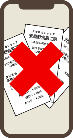 複数レシートが写っている